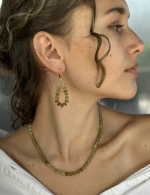 Green Grossular Garnet Necklace in Gold