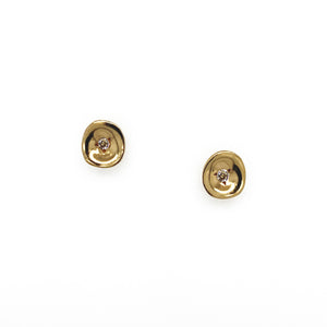 Unique Diamond Stud Earrings - Gold