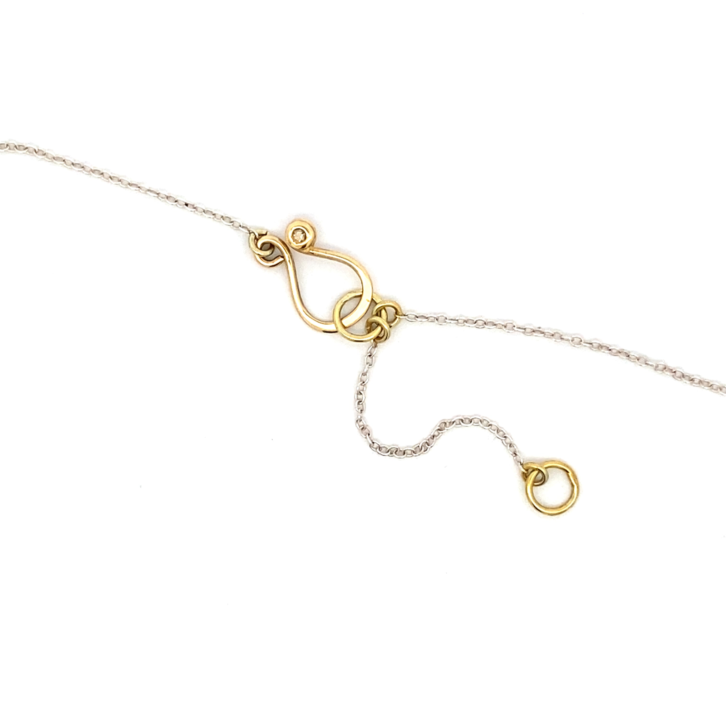 Gold necklace with a clasp on a white background