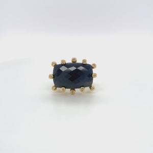 Sapphire and White Diamond 14k Ring