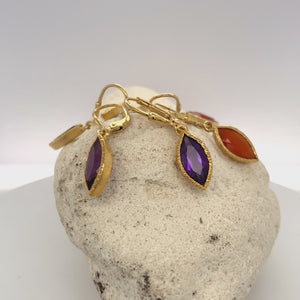 18k Vermeil Marquise Gemstone Earrings