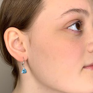 Silver Trillion Gemstone Earrings