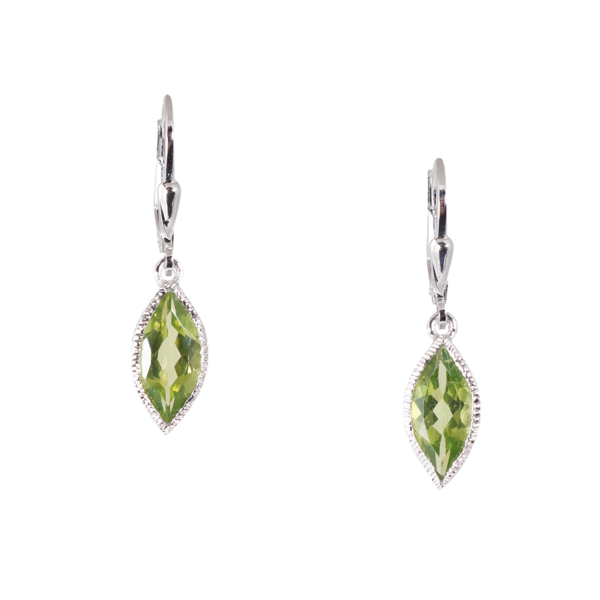Silver Marquise Gemstone Earrings