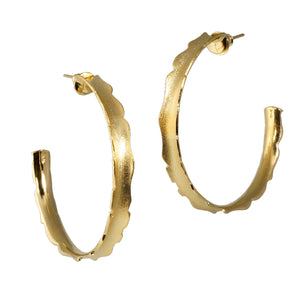 Unique Hoop Earrings, Gold - Multiple Sizes