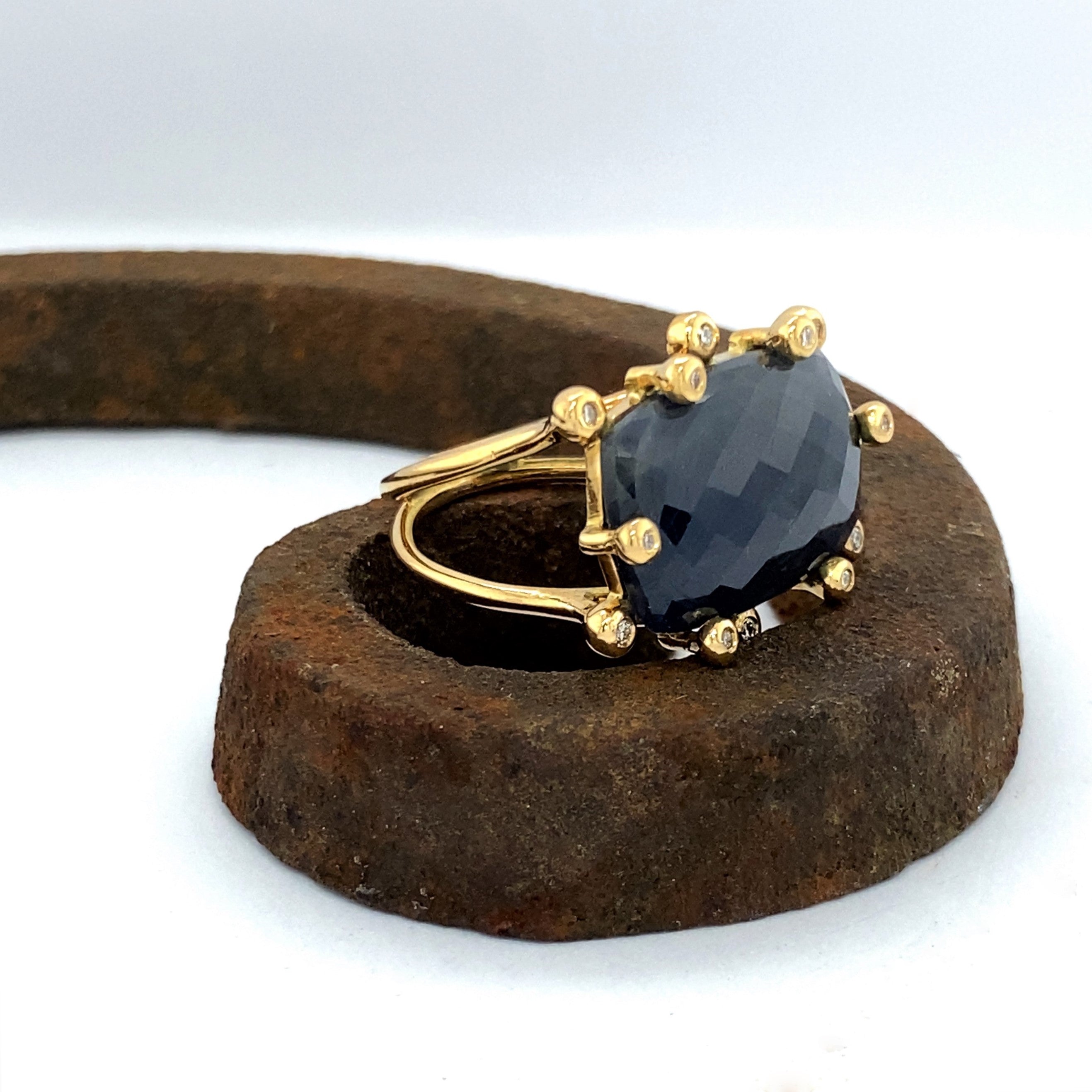 Sapphire and White Diamond 14k Ring