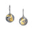 Black and Gold Keum-Boo Diamond Disk Earrings