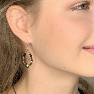 Spinel and Gold Water Cast Earrings