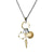 Triple Charm Mixed Metal Necklace