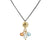 Gold Disc and Gemstone Cluster Mixed Metal Necklace