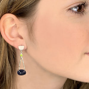 Blue Sapphire Ovals with Peridot