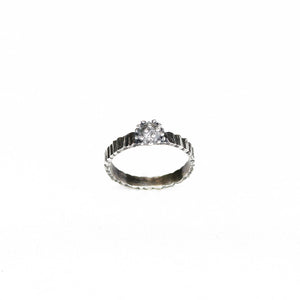 Bead of Protection - Oxidized Sterling Ring