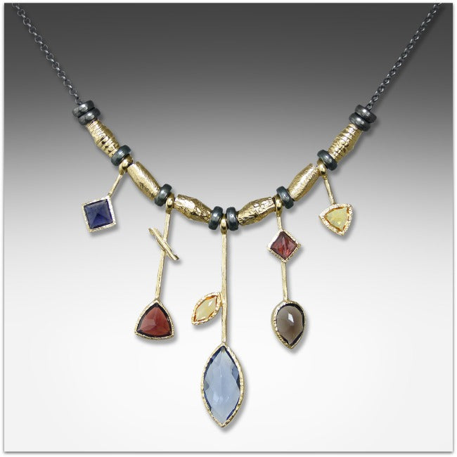5 Stick Edge Necklace featuring Iolite & Gold Vermeil  | #pickoftheweek