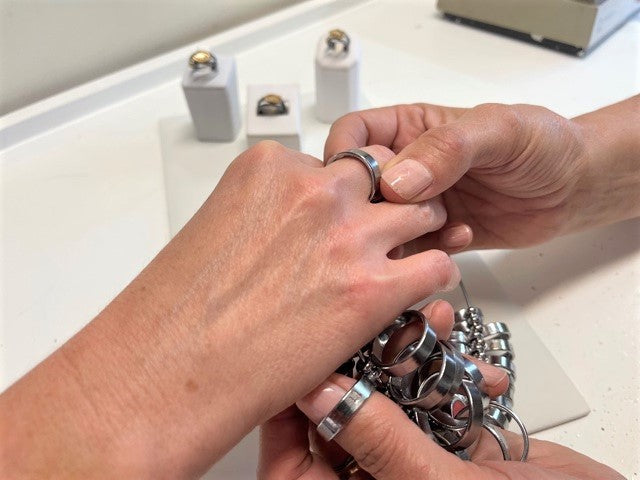 getting measured for ring size