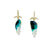 14k Gold Gem Silica and Diamond Earrings