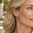 Silver Asymmetrical Mixed Gemstone Earrings - Multiple Options