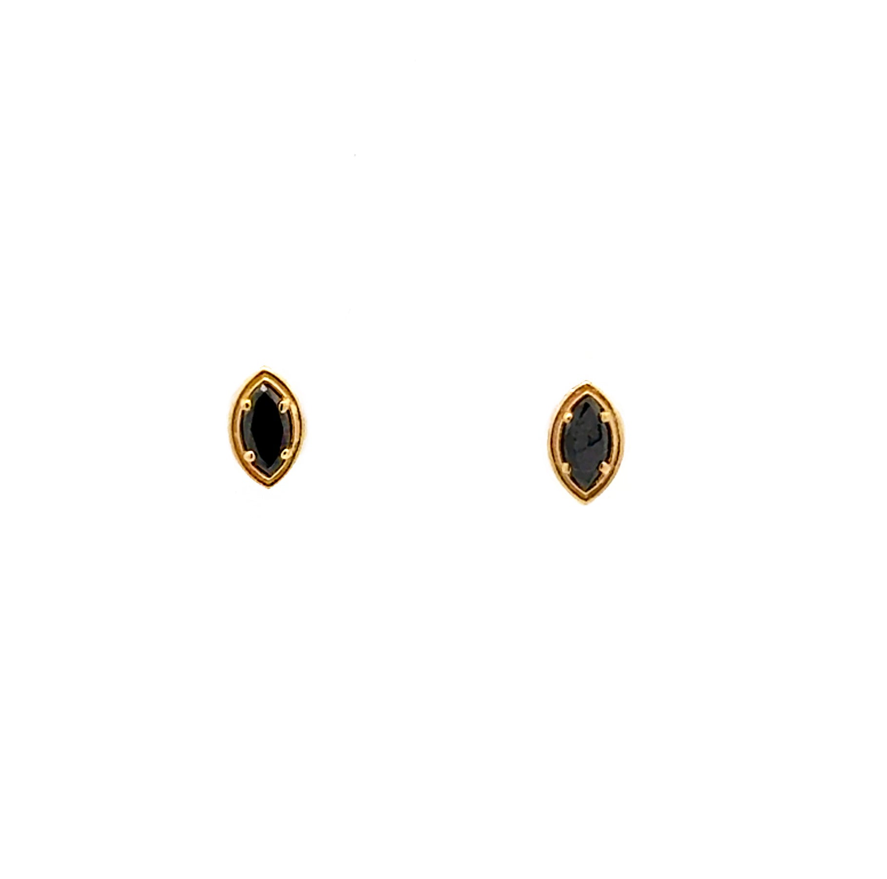 14k Black Diamond Marquise Stud Earrings