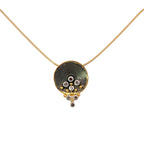 14k Black Rhodium Champagne Diamond Cascading Necklace