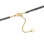 14k Black Diamond Asymmetrical Adjustable Necklace - Q Evon Fine Jewelry