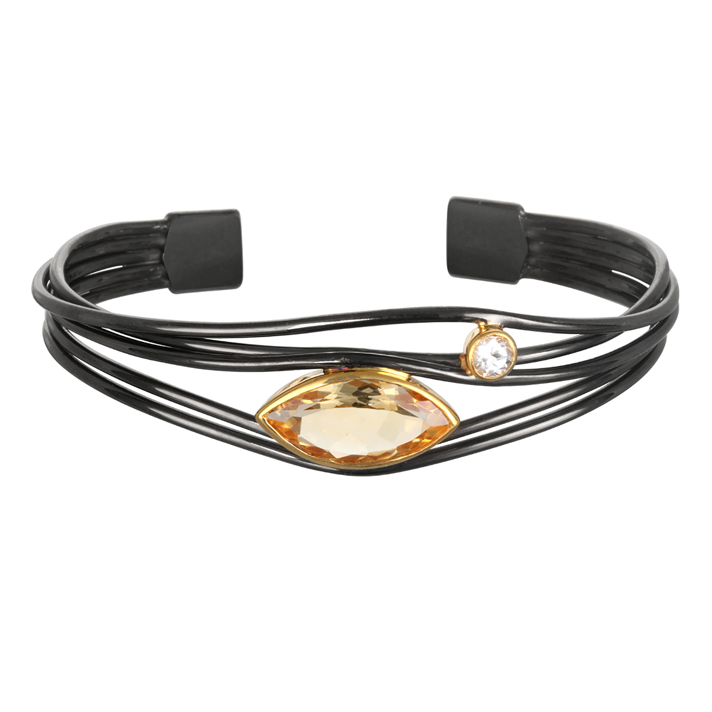 Edge Bracelet, Citrine - Black Rhodium