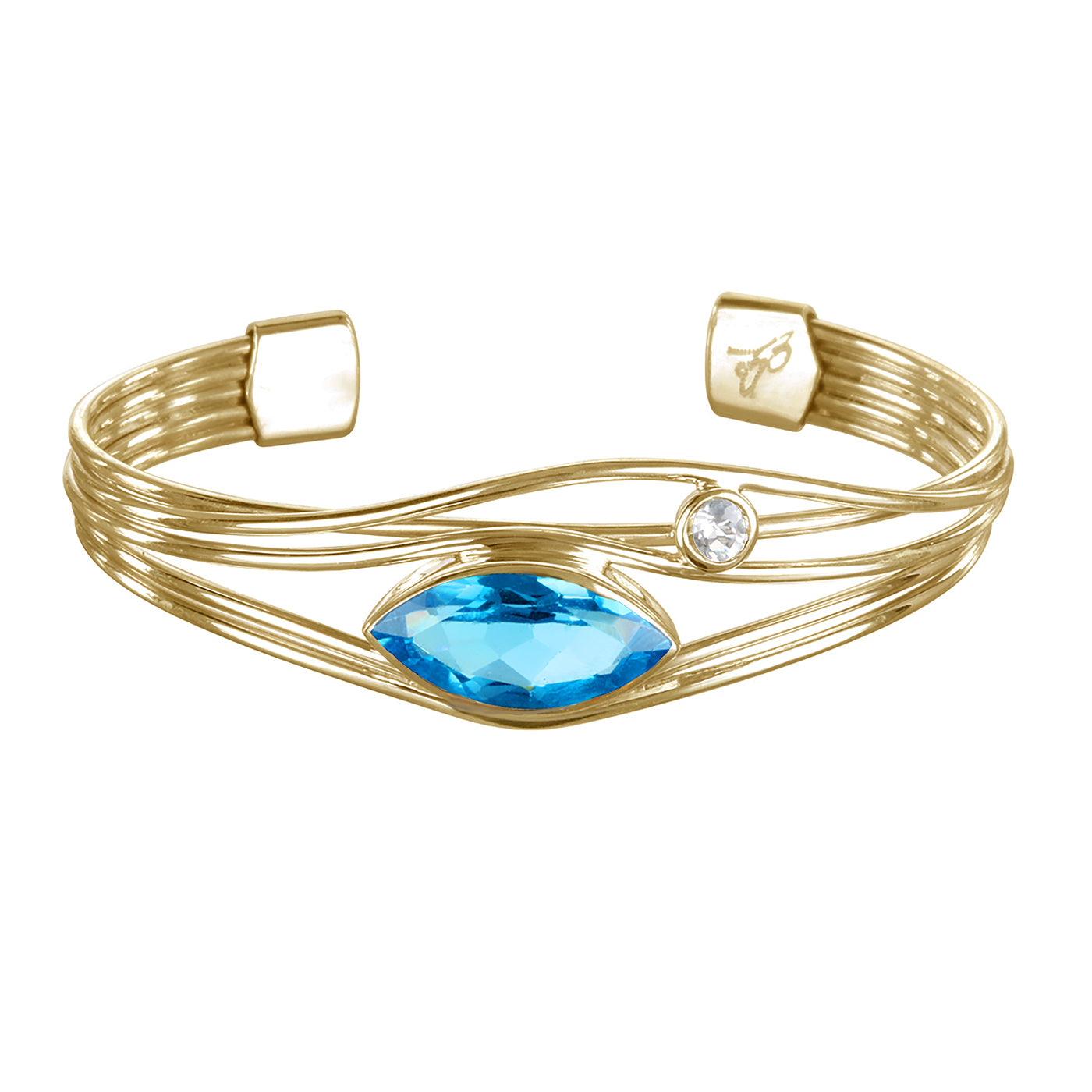 Blue Topaz Gold Bracelet