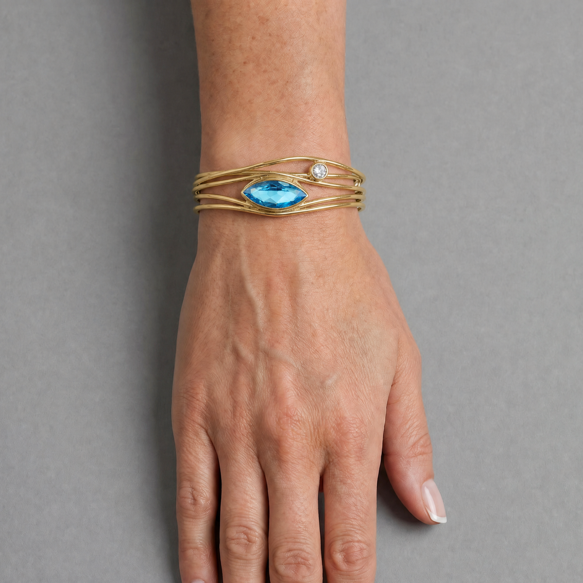 Blue Topaz Gold Bracelet