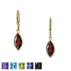 18k Vermeil Marquise Gemstone Earrings