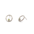 Q Post Earrings Silver, White Rhodium