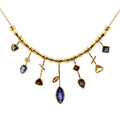 7 Stick Edge Necklace - Iolite/All Gold - Q Evon Fine Jewelry