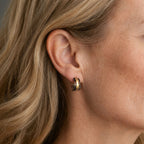 Black and Gold Post Earrings - Small