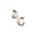 Silver and Gold Post Earrings - Small - Q Evon Fine Jewelry