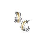 Silver and Gold Post Earrings - Small