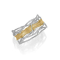 Silver and Gold Slim Edge Ring - Q Evon Fine Jewelry