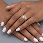 Silver and Gold Slim Edge Ring