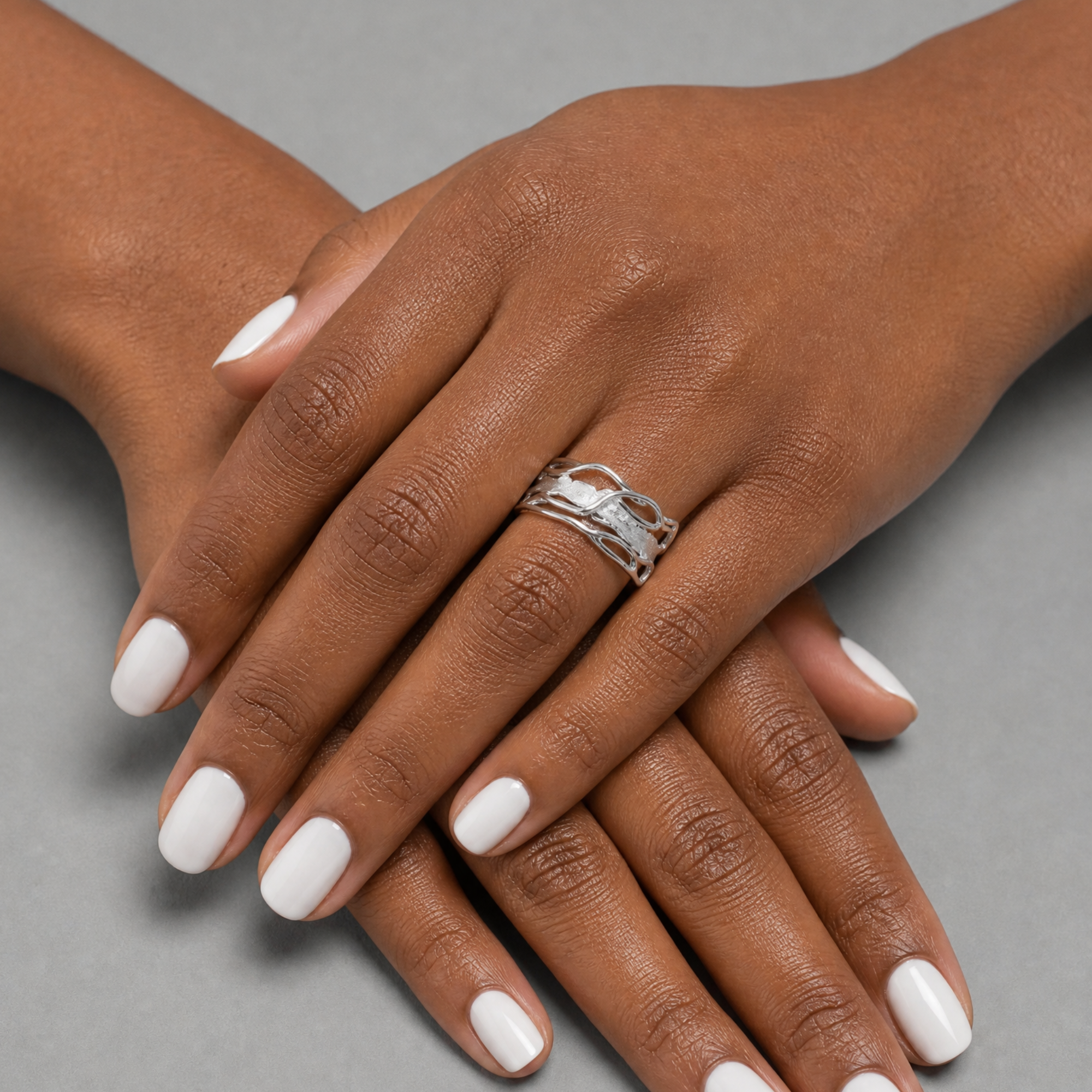 Slim Edge Ring - White Rhodium