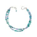 Silver Gemstone Bracelet with Blue Opal, Apatite, Tanzanite - Q Evon Fine Jewelry