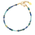 Gold Gemstone Bracelet with Tanzanite and Sapphire