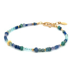 Gold Gemstone Bracelet with Tanzanite and Sapphire