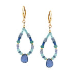 Iolite and Tanzanite Gold Earrings