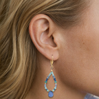 Iolite and Tanzanite Gold Earrings
