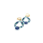 Iolite and Tanzanite Gold Earrings
