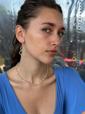 Graduated White Opal Gemstone Necklace