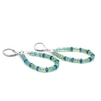 Silver Leverback Earrings with Blue Opal & London Blue Topaz