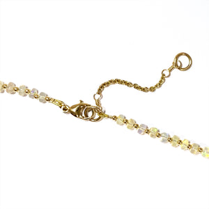 Graduated White Opal 14k Gemstone Necklace