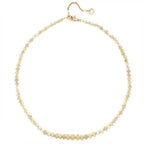 Graduated White Opal 14k Gemstone Necklace
