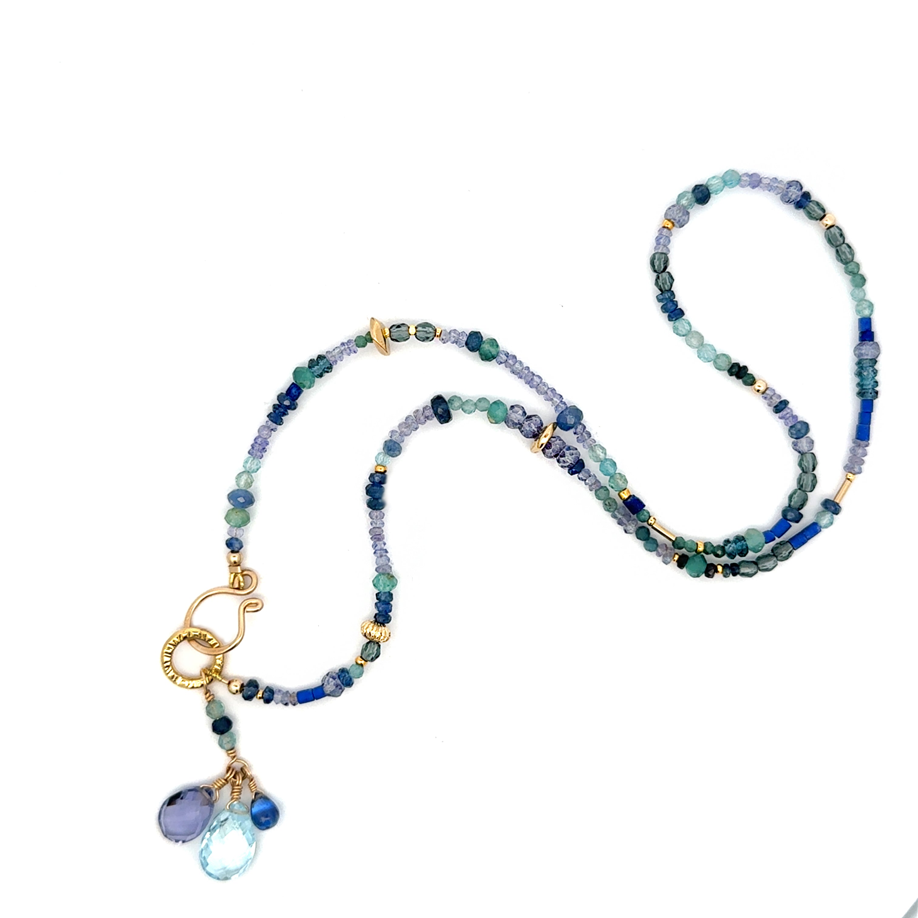 Multi Gemstone Necklace with Tanzanite and Sapphire