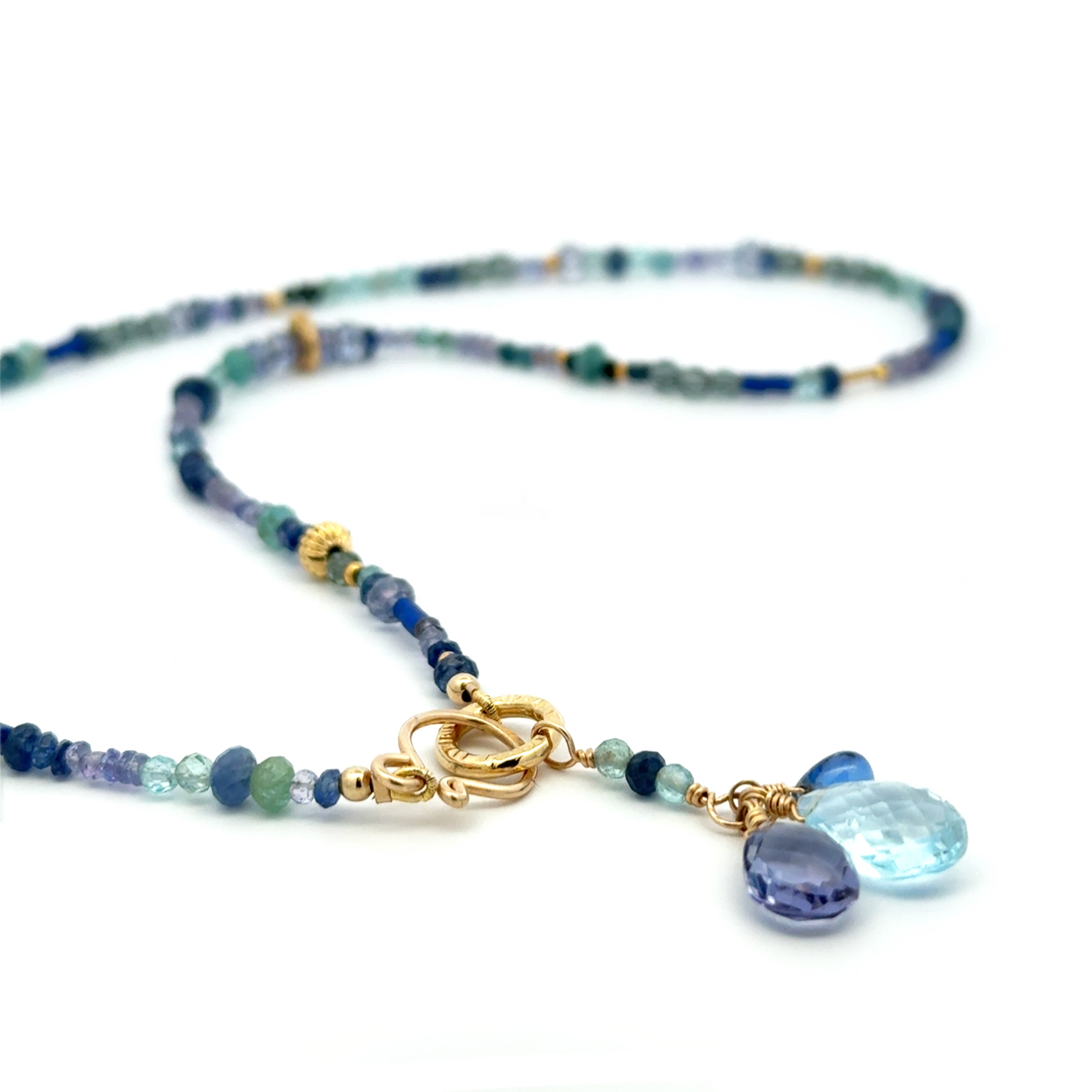 Multi Gemstone Necklace with Tanzanite and Sapphire