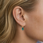14k Gold Gem Silica and Diamond Earrings - small