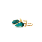 14k Gold Gem Silica and Diamond Earrings - small
