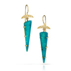 14k Gem Quality Gem Silica and Diamond Earrings - Q Evon Fine Jewelry
