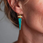14k Gem Quality Gem Silica and Diamond Earrings - Q Evon Fine Jewelry